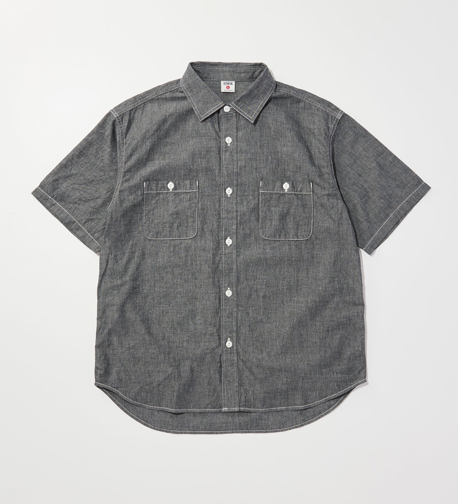 WORK SHIRTS S/S BLACK CHAMBRAY