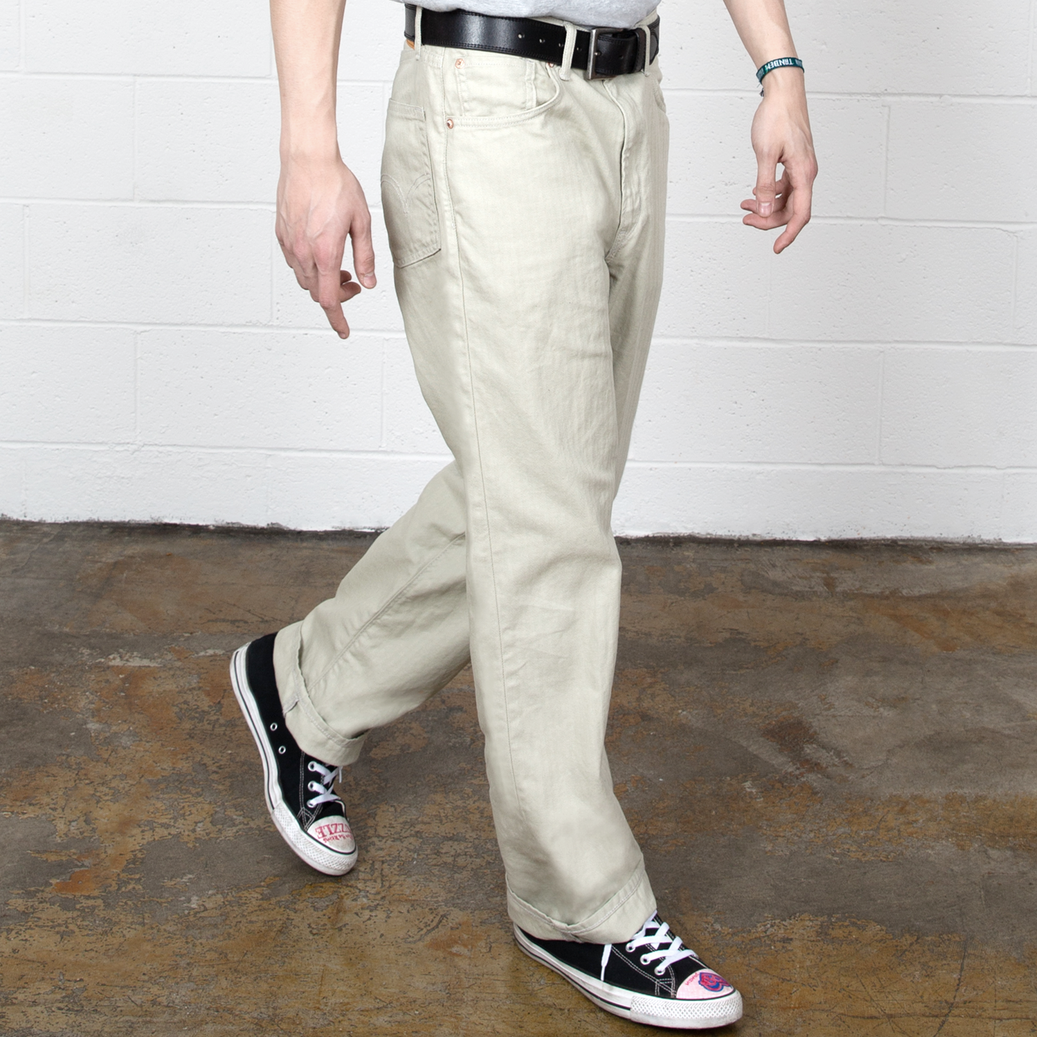 Aomori HERRINGBONE SAGE Regular Straight