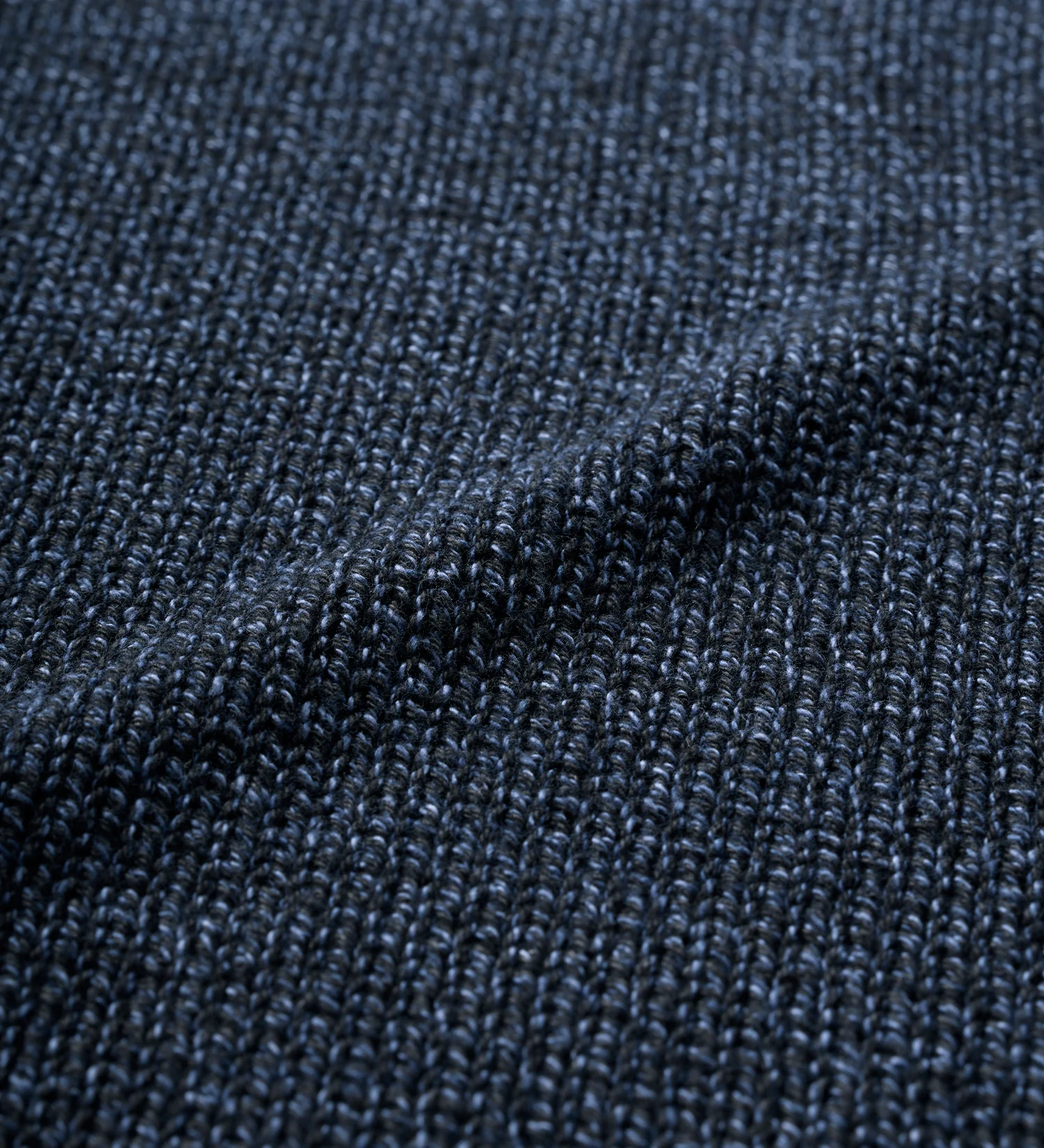 COTTON ROLL NECK KNIT Black/Navy