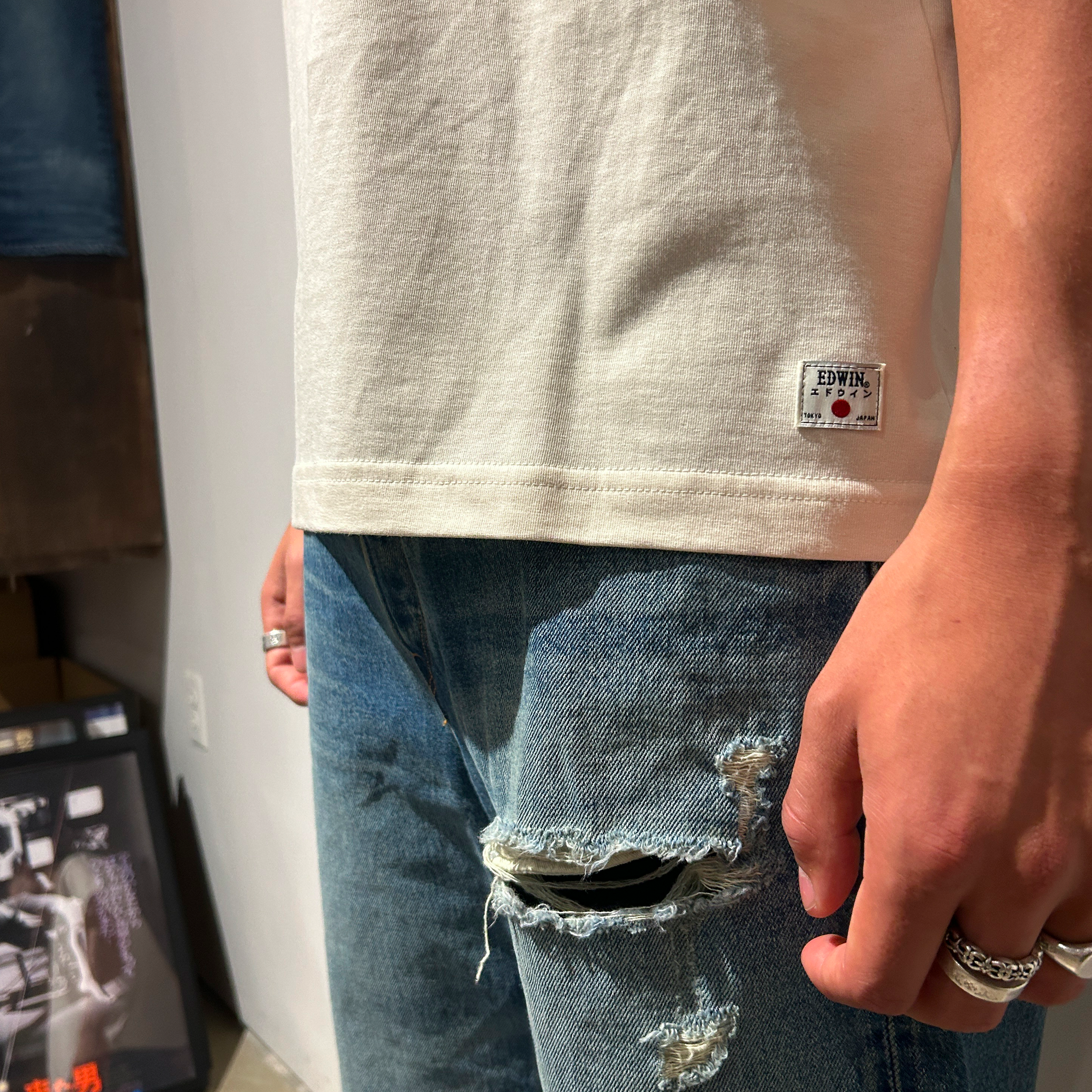 Edwin - RELAXED FIT TEE - NATURAL